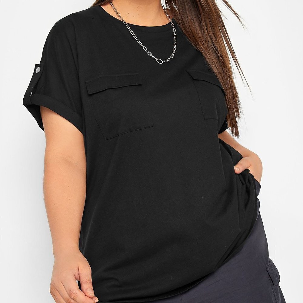 Adrienne Vittadini Black Short Sleeve Top 2X
